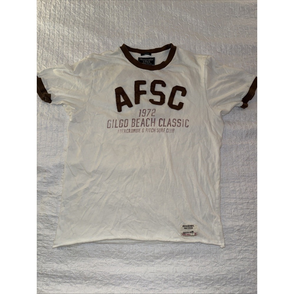 Vintage Abercrombie & Fitch Gilgo Beach Surf Club T Shirt 90s Y2K Muscle Size XL